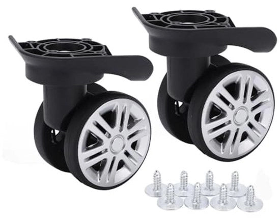 Accessori per bagaglio - 1 coppia di ruote per bagagliaio - 9 x viti a vite - accessorio per bagagliaio portatile - pratica - ruote per bagaglio