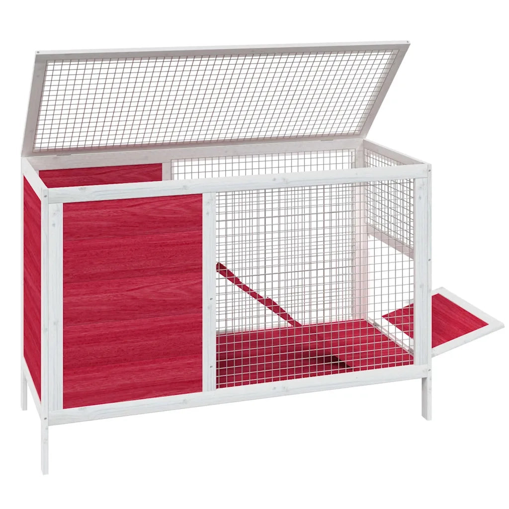 Conigliera Rossa 103x44x69,5 cm in Legno Massello di Pino 172299