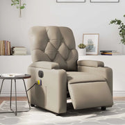 Divano Sedia-Poltrona Reclinabile Massaggio Elettrica Cappuccino Similpelle 599023