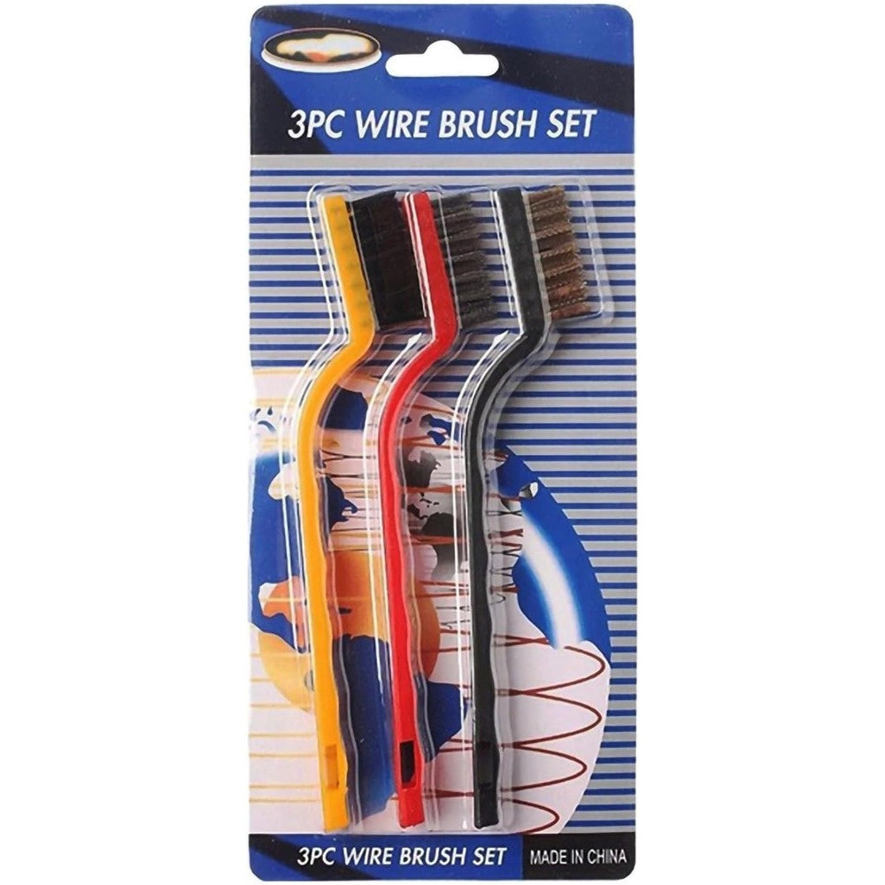 Trade Shop - Set Di 3 Spazzole In Nylon Antiruggine Per Pulizia Del Filo Di Acciaio Per Stufe -
