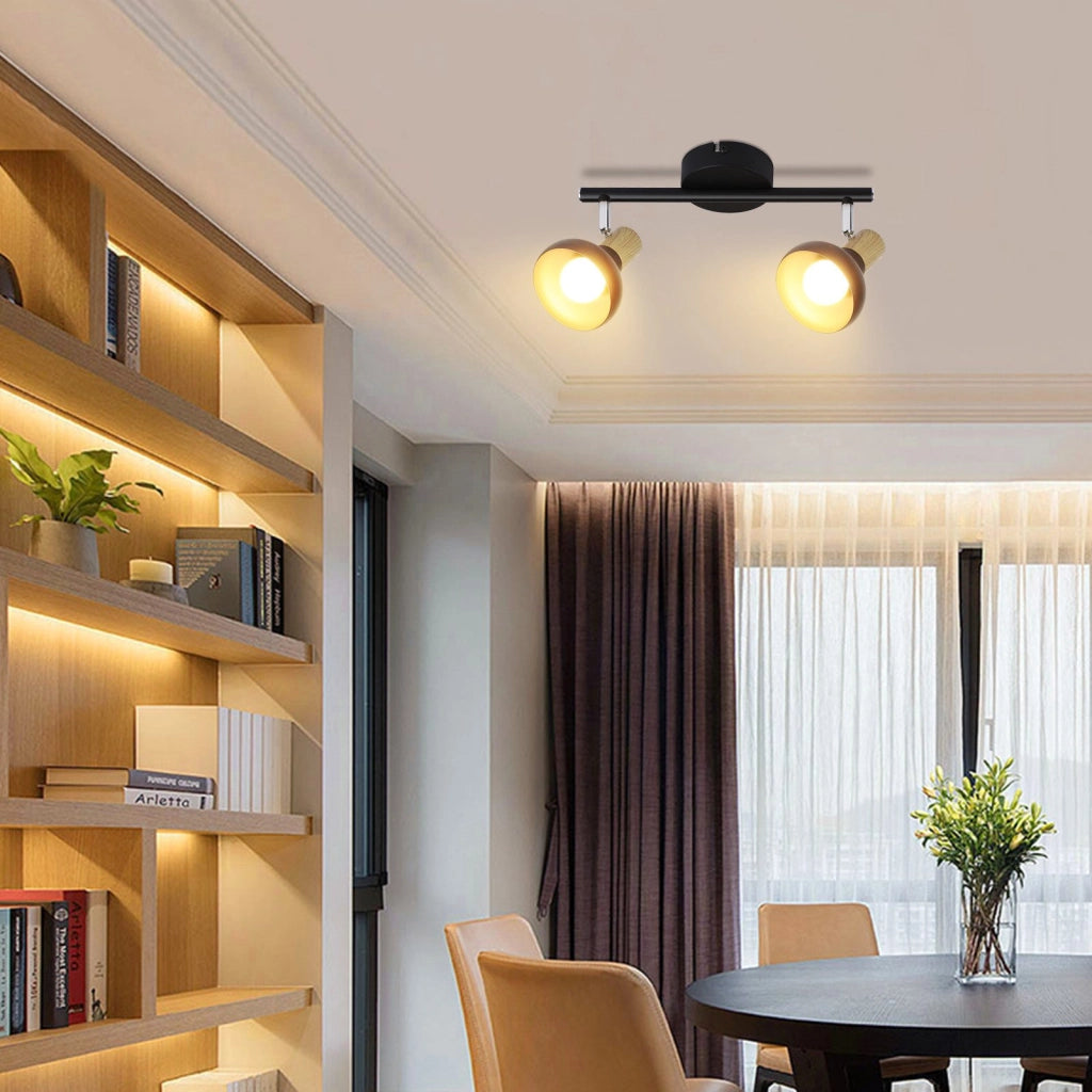 ZMH Faretto da soffitto Schwaz Vintage E14 a 2 fiamme Plafoniera per soggiorno di hotel