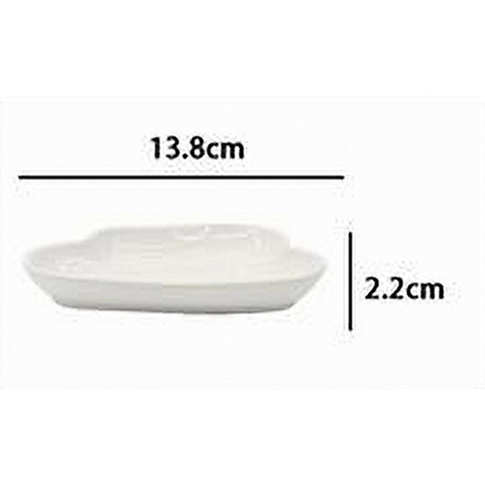 Trade Shop - Portasapone Saponetta Ceramica Bianco Forma Nuvola Bagno Accessorio Arredo 79938 -