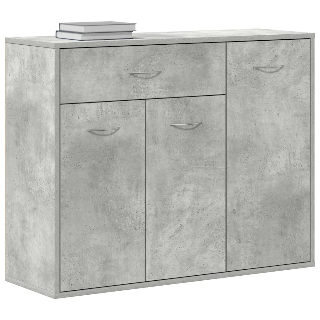 Credenza-Buffet-Armadio da cucina Grigio Cemento 88x30x70 cm in Legno Multistrato