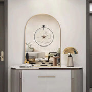 Specchio Decorativo a Muro in Oro - Rondello a Metà Sfera 66 x 96 cm per Bagno, Salotto, Camera da Letto e Camera