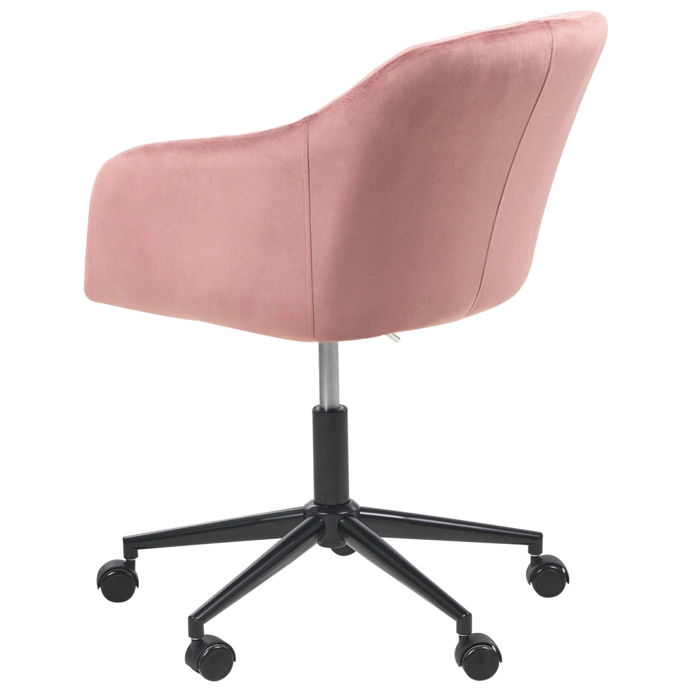 Sedia da scrivania in tessuto con ruote in velluto rosa ufficio da casa studio stile glamour