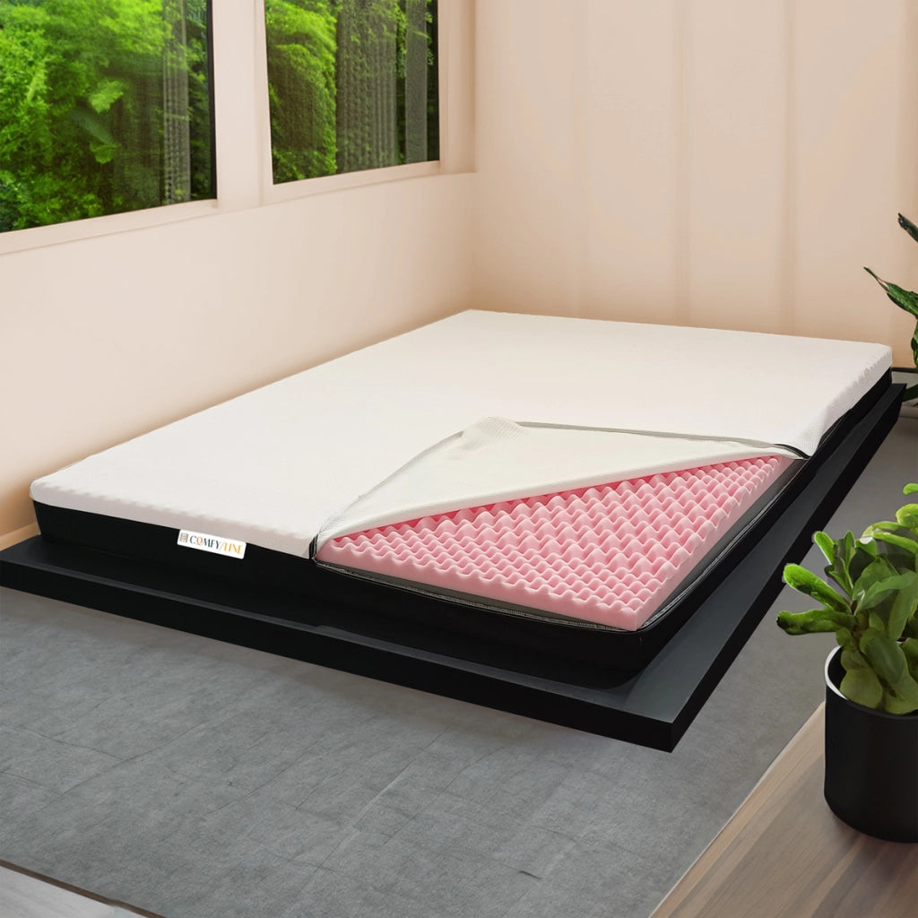 Topper MEMORY + Topper RIGIDO ORTOPEDICO ALTO 6 cm | TOPPER MEMORY e RIGIDO Francese 150X190 Cm | Materasso con tessuto SFODERABILE | Topper doppia rigiditï¿½ - MOD. FOX H6