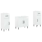 Set di Armadi da Bagno da 2 Pezzi HAARLEM Bianco Lucido 3418021