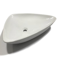 Lavabo da appoggio ceramica bianco triangolare arredo bagno 68x47,5x12,5 cm