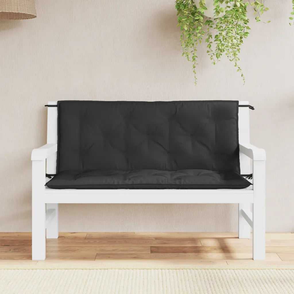 Cuscini per Panca 2 pz | Cuscini per sedie Neri 120x50x7 cm in Tessuto Oxford