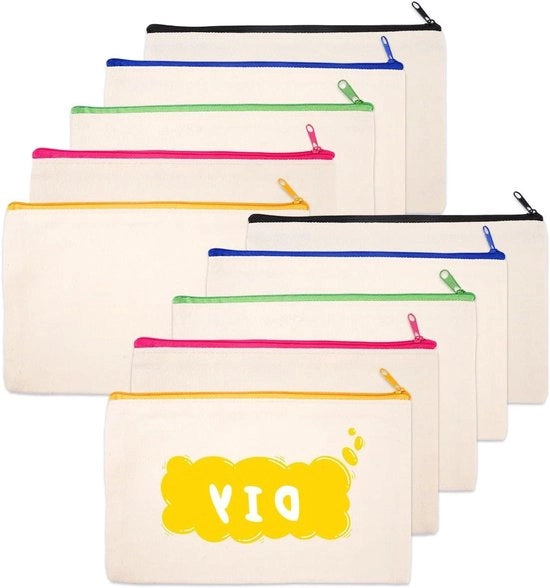 Tas in Beige per Scrittura da Personalizzare - Etui DIY per Oggetti da Scrivere - Dimensioni 20,8 x 13 cm