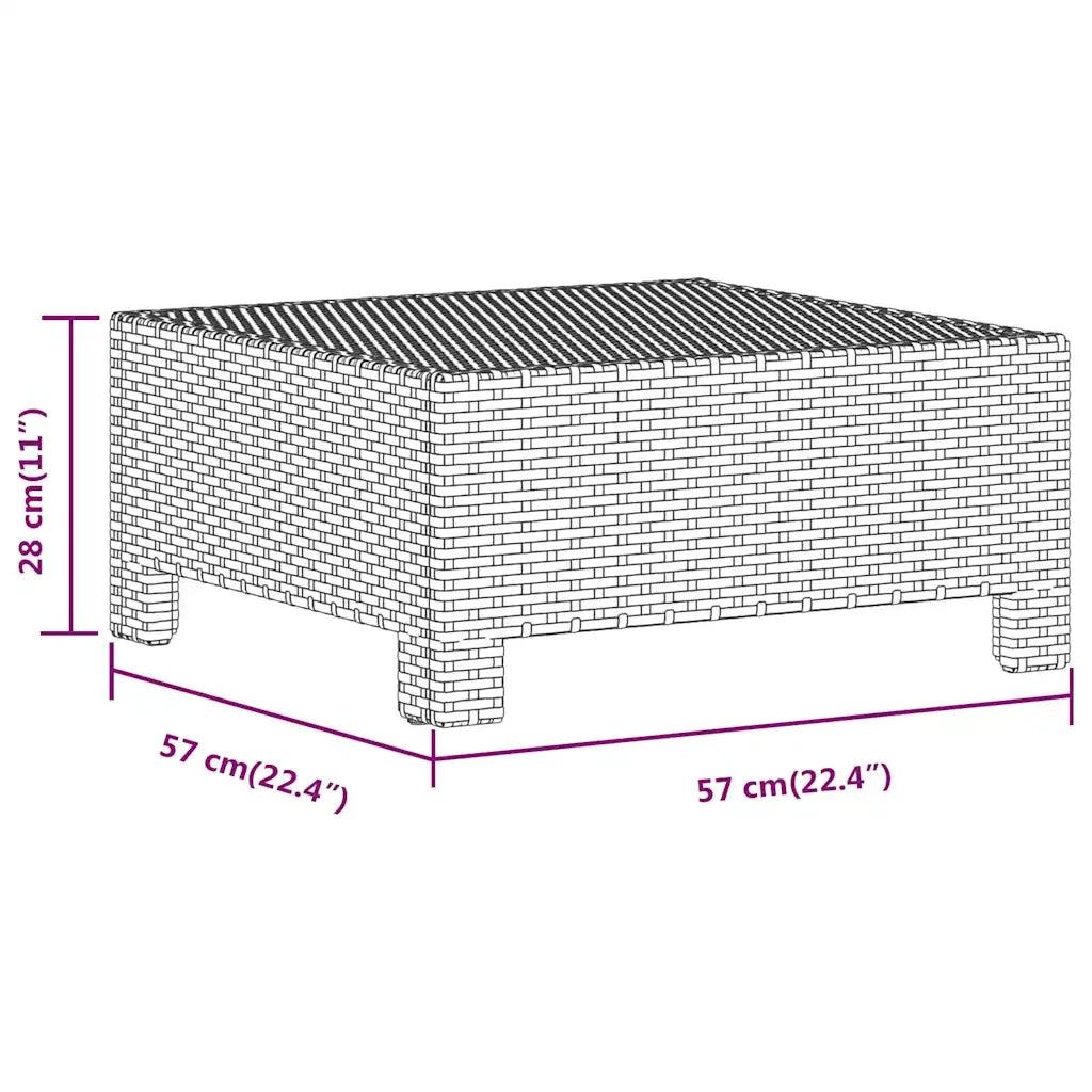 Poggiapiedi da giardino con cuscino grigio in polyrattan CFW2334129