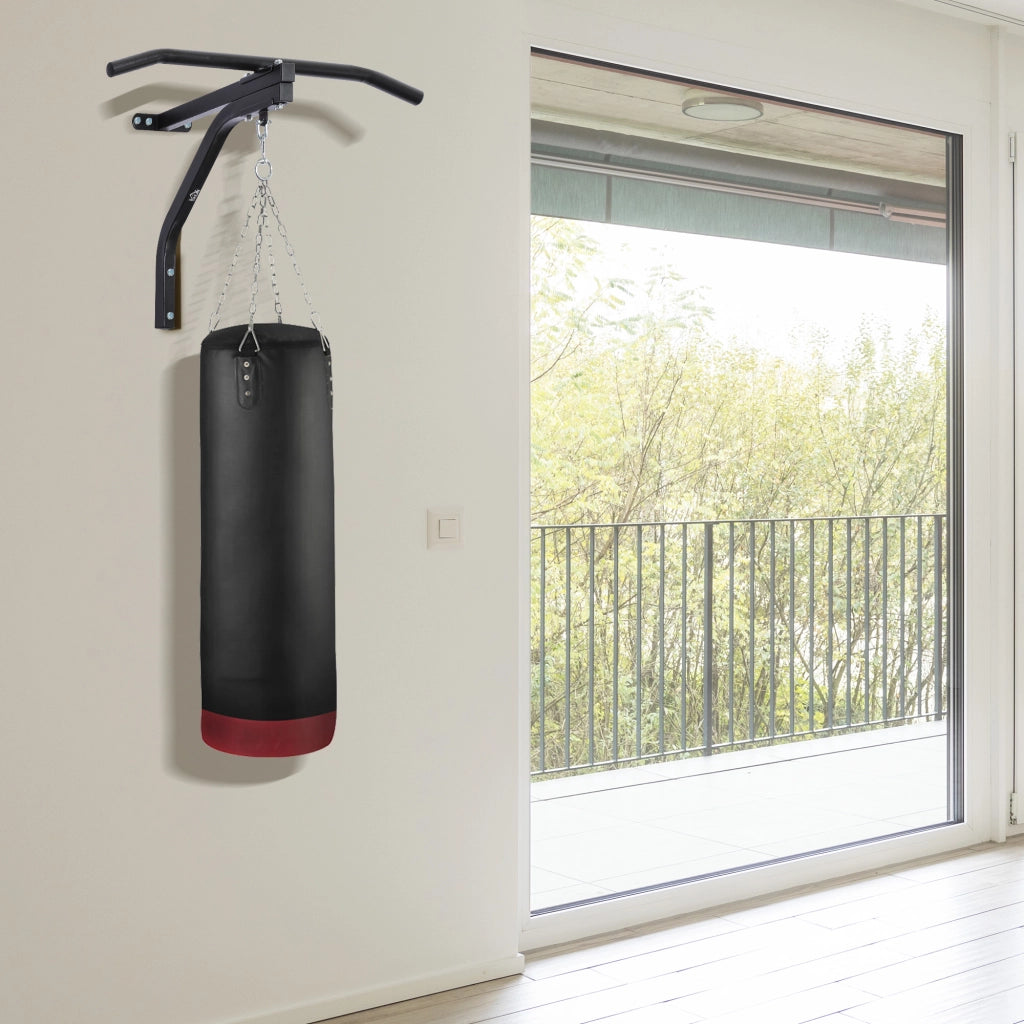 Staffa di supporto per sacco da boxe con barra per trazioni, 93x47x51cm, Nero