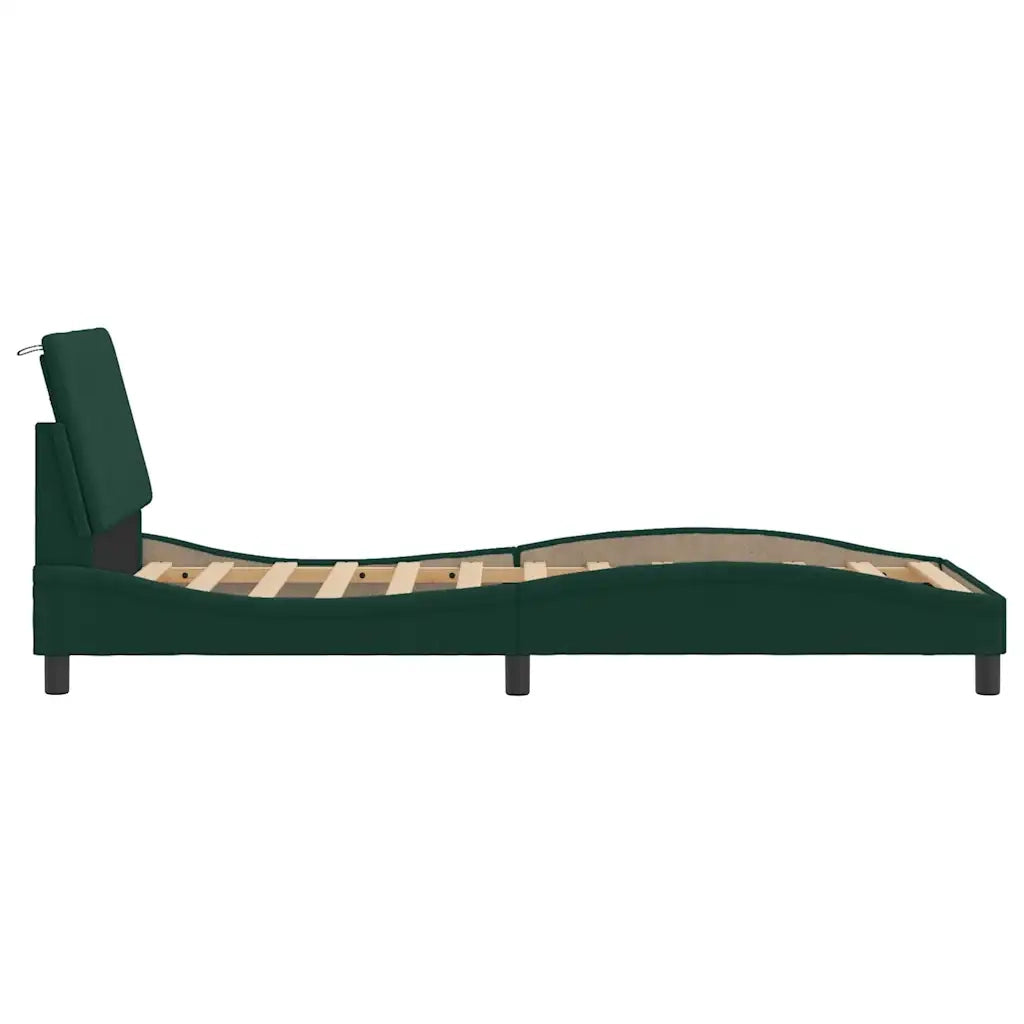 Giroletto senza Materasso Hanko Verde Scuro 80x200 cm in Velluto