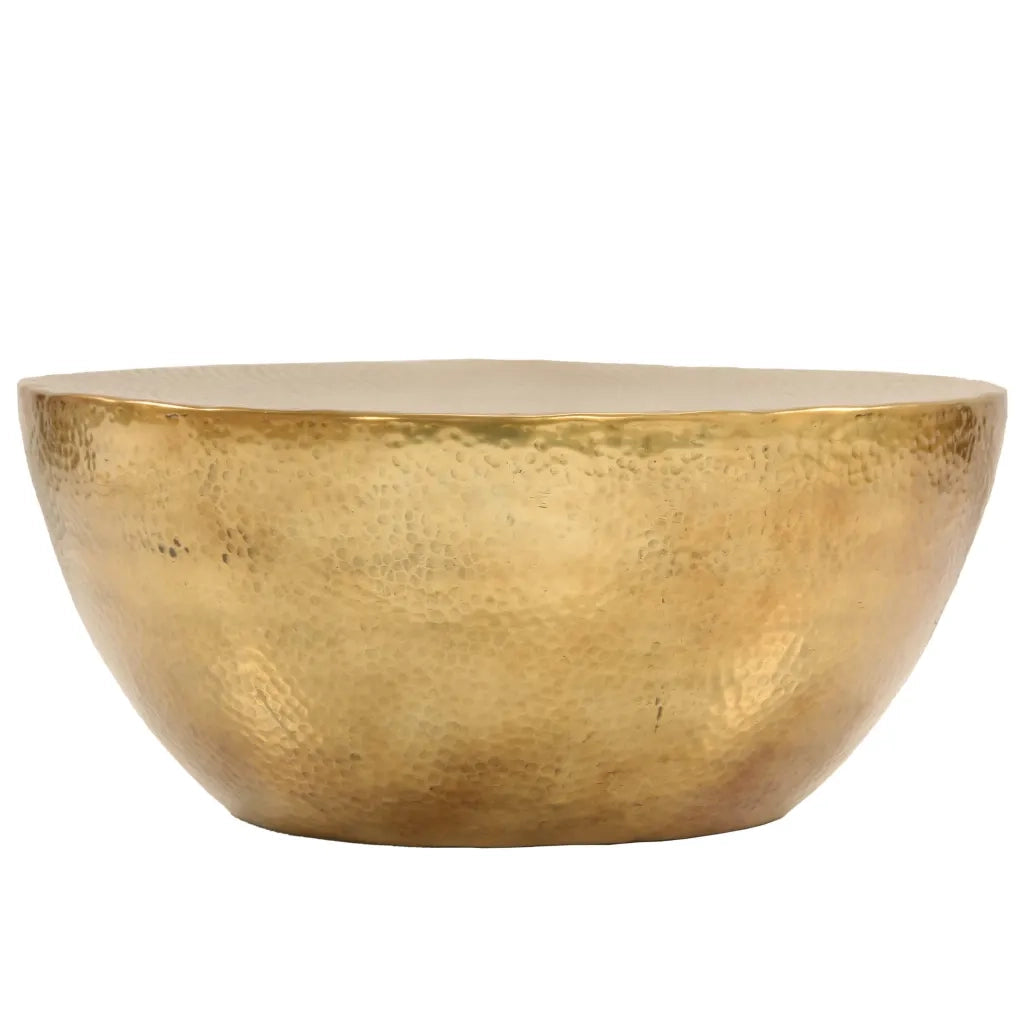 Tavolino da Salotto in Alluminio Martellato 70x30 cm Ottone 246508