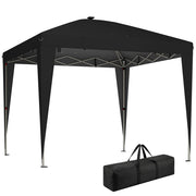 Gazebo 3x3 m Pieghevole ad Altezza Regolabile con Luce Centrale e Telecomando, in Metallo e Poliestere, Nero