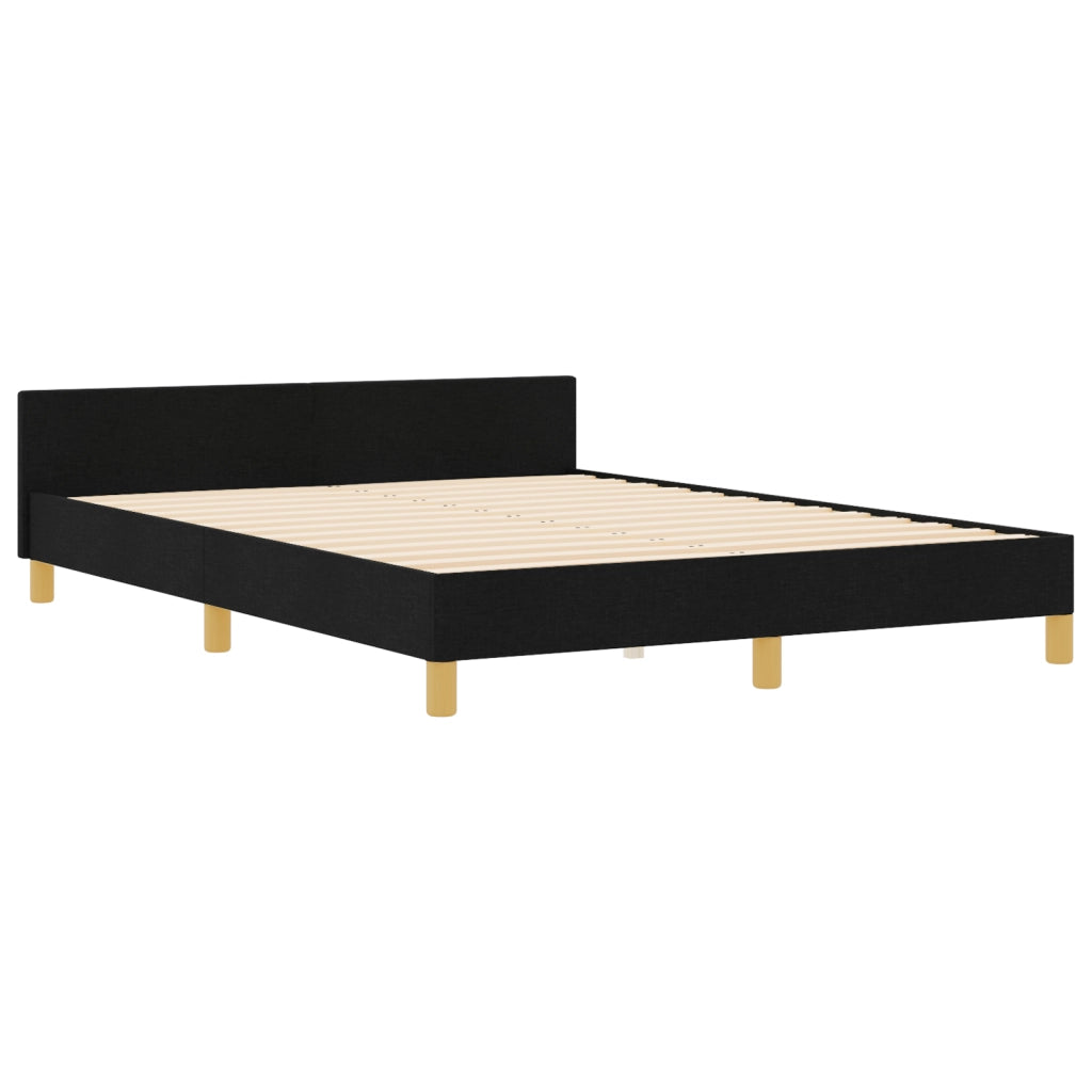 Struttura del letto Nera 140x200 cm in tessuto