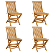 Sedie da Giardino con Cuscini Beige 4 pz Massello di Teak cod mxl 75940