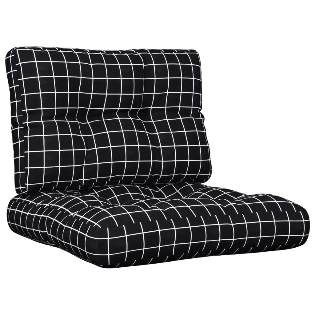 Cuscini per Pallet 2 pz Neri Motivo a Quadri Tessutocod mxl 102552