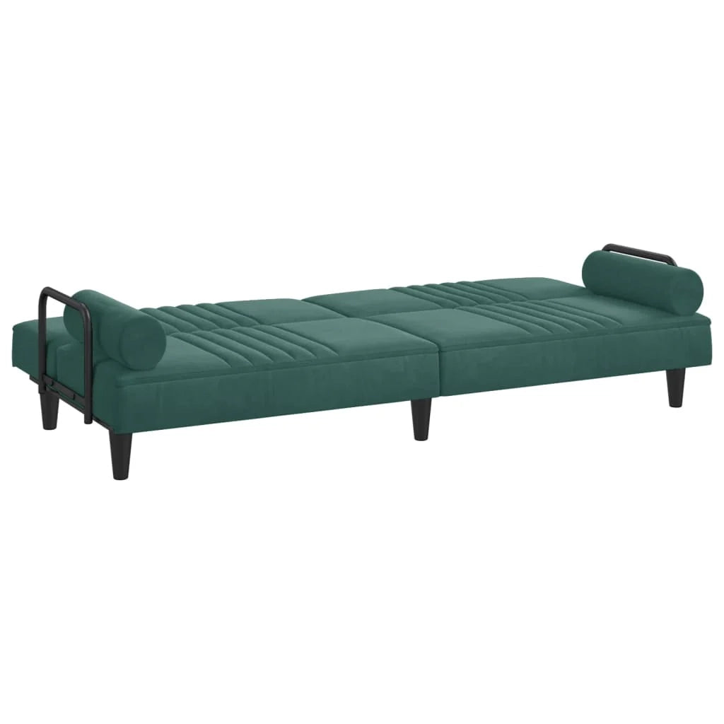 Divano letto con braccioli velluto verde scuro 02_0019839