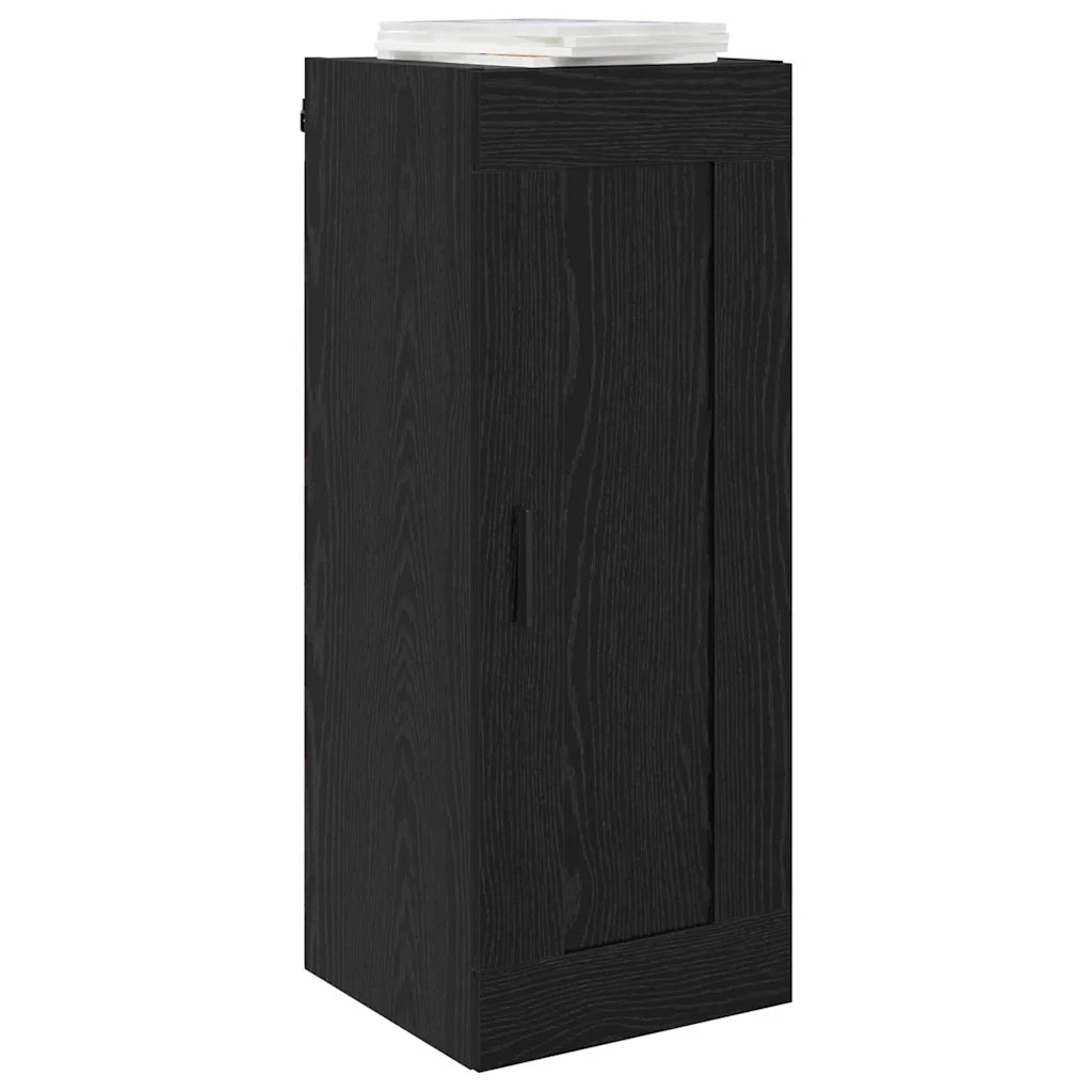 Pensile | Mobile a Parete Rovere Nero 34,5 x 34 x 90 cm Legno multistrato