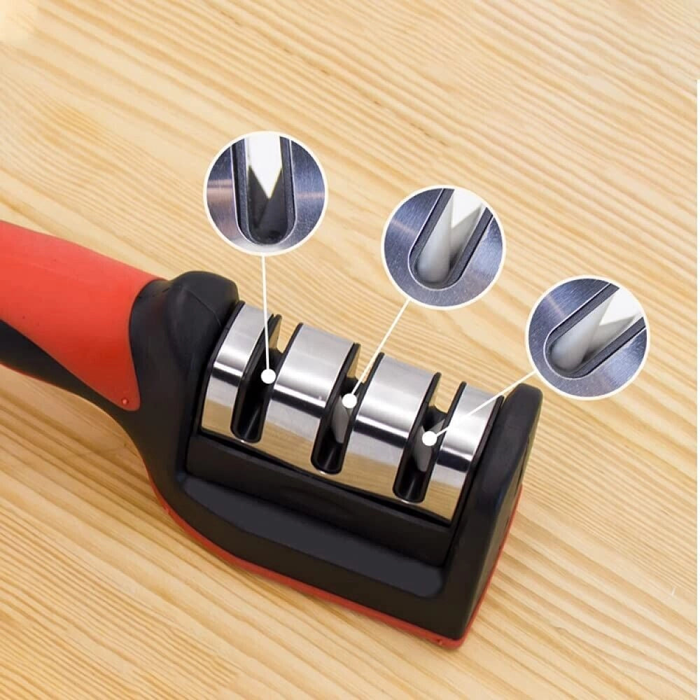 AFFILA COLTELLI MANUALE AFFILATORE 3 IN 1 3 GRANE AFFILACOLTELLI Art.13075