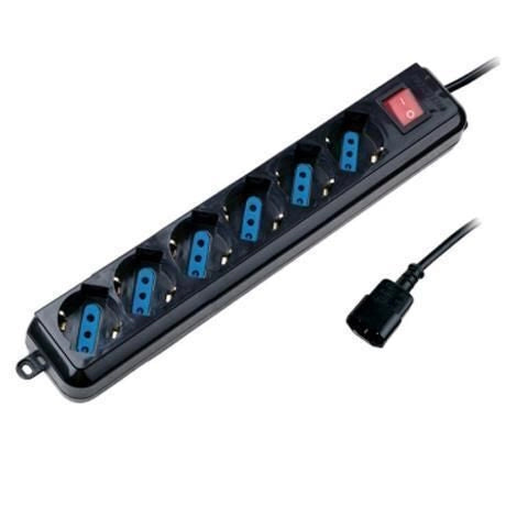 Nilox CEEW3925 prolunghe e multiple 1,5 m 6 presa(e) AC Nero