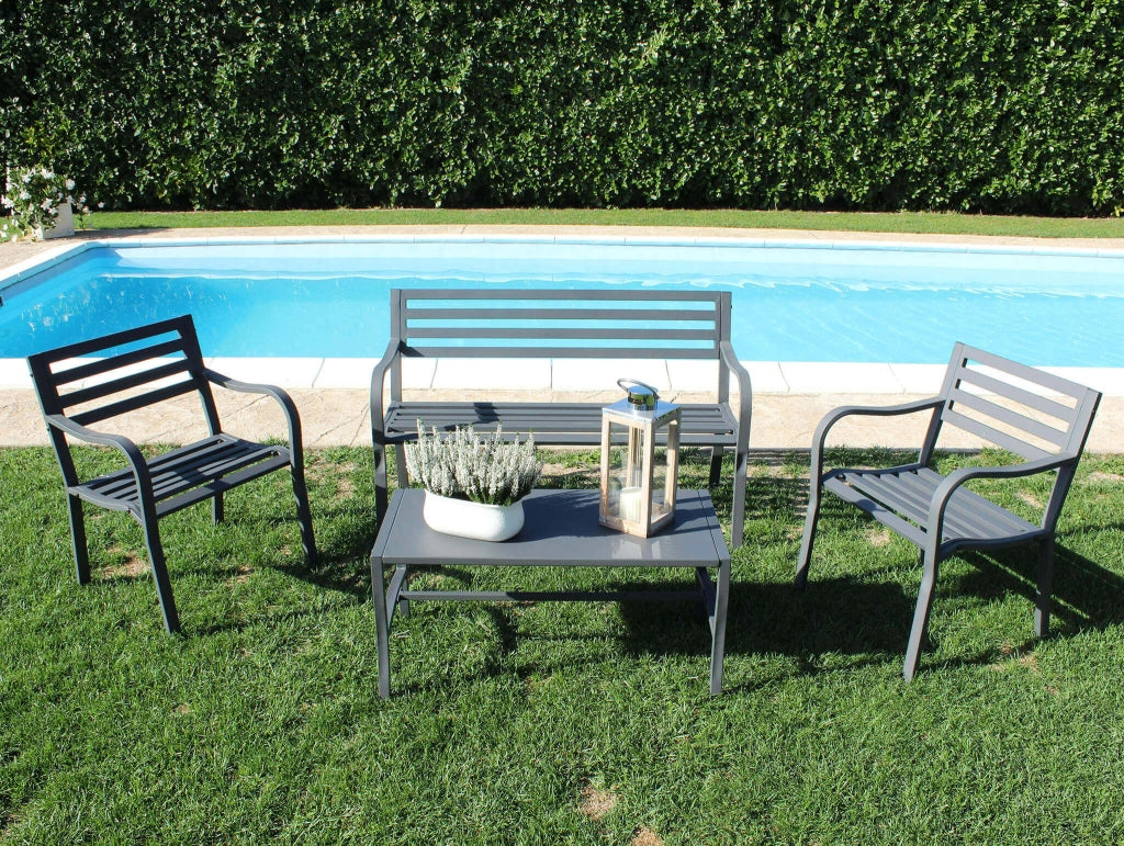 Poltrona da Giardino in Acciaio Acciaio cm 60x80x56 - BRENT