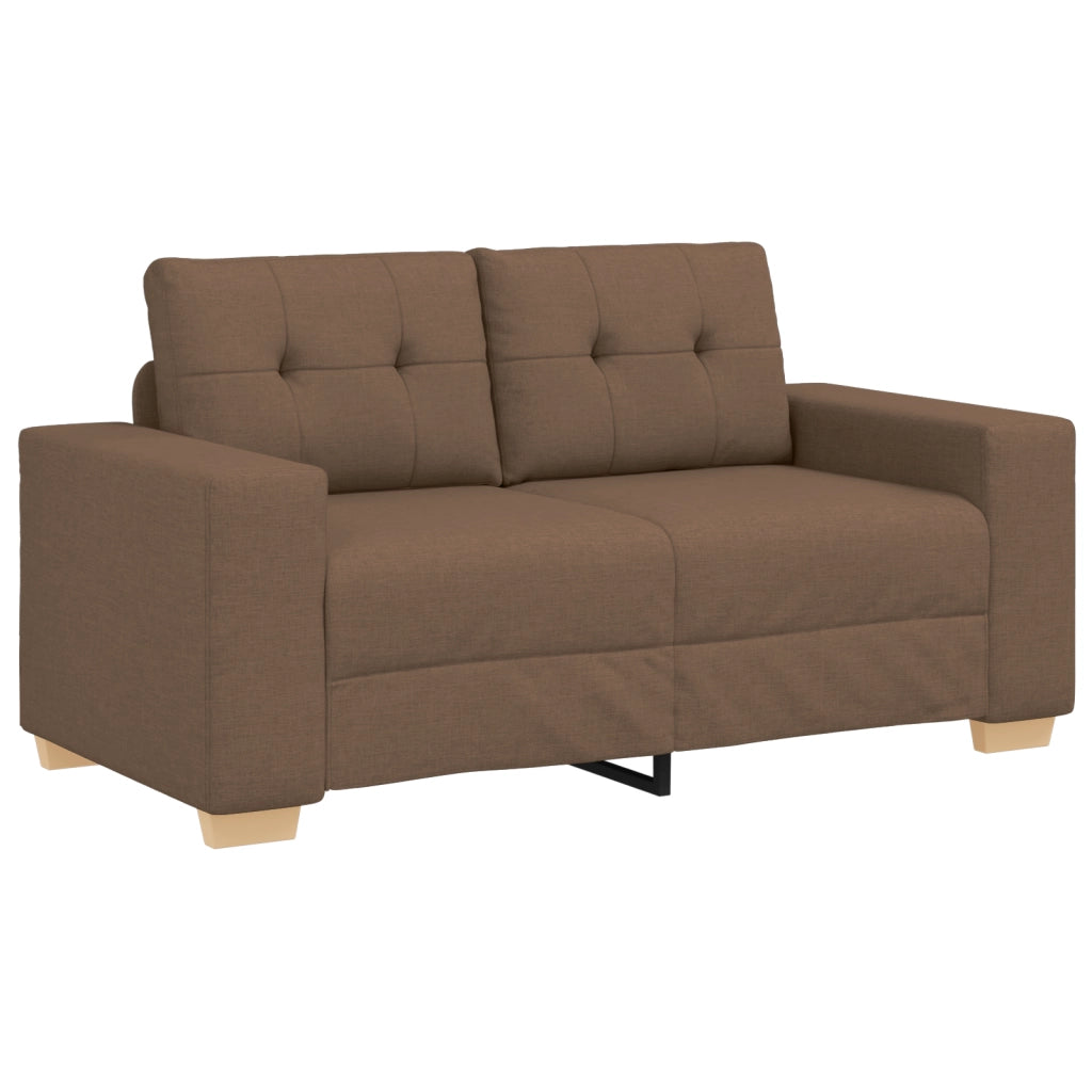 Set Divano 2 Pezzi con Cuscini Tessuto Marrone