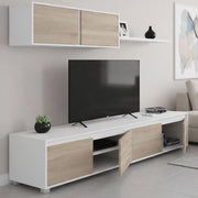 Mobile Soggiorno Amir, Parete Attrezzata 4 Ripiani, 200x41x43h cm Bianco