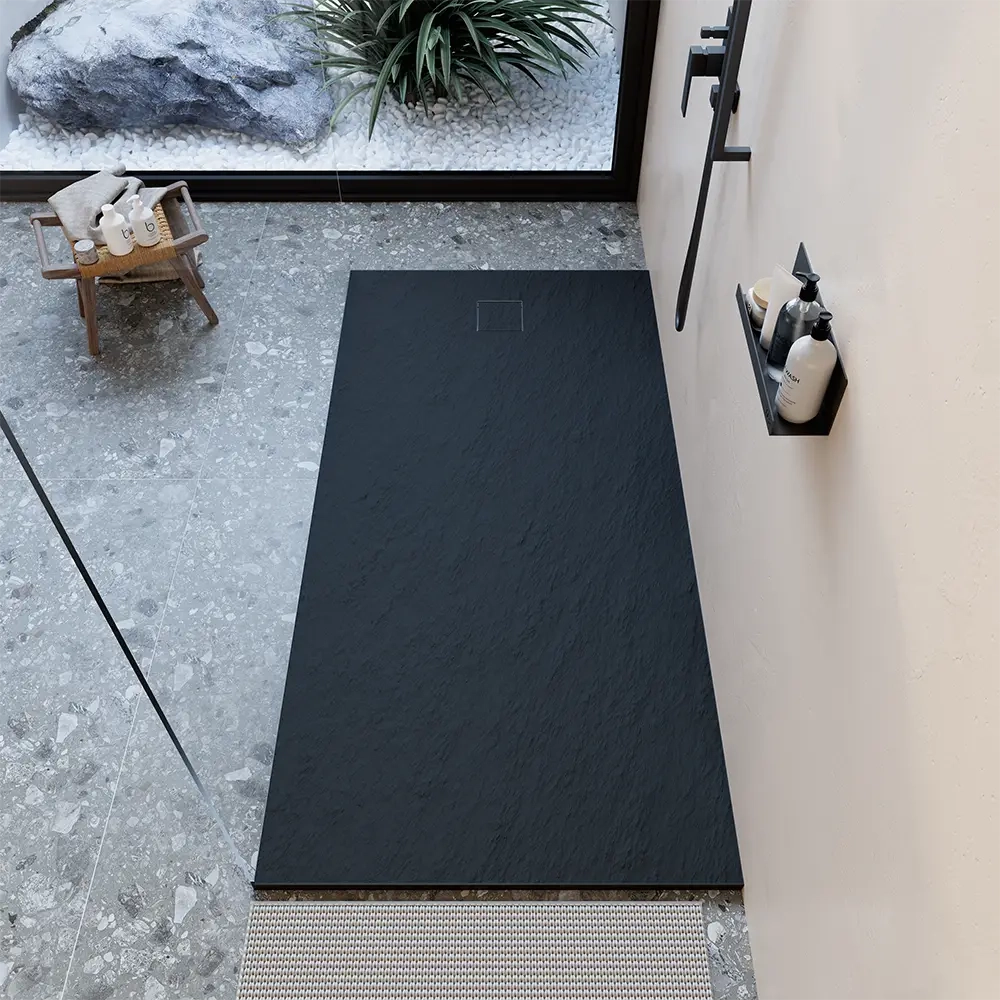 Piatto doccia 70x170 cm colore nero effetto pietra | Samos