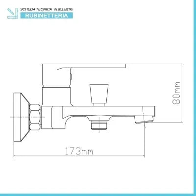Miscelatore vasca con duplex cromato serie Recta