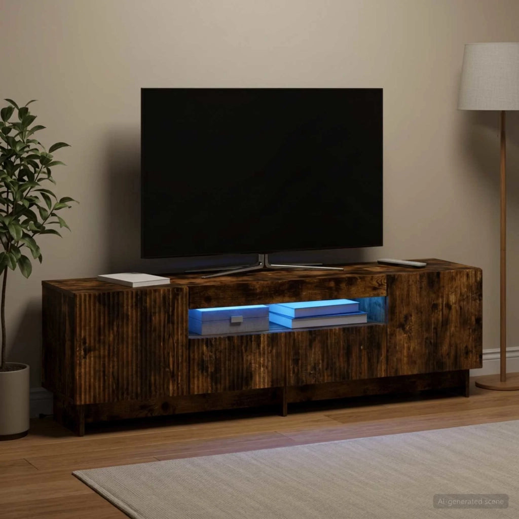 Mobile TV LED Rovere Fumo Legno ingegnerizzato 896030