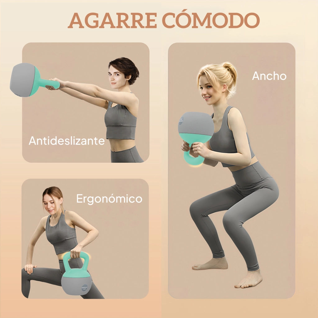 Kettlebell 12 kg Pesa Rusa ¨C Zephmum ¨C Verde Grigio Metallo 21x21x30 cm