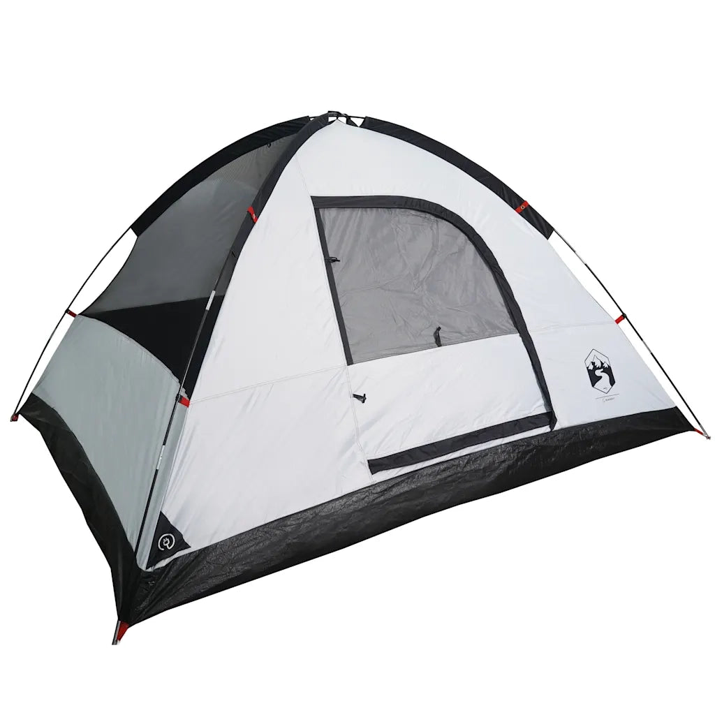 Tenda Familiare a Cupola 6 Persone Bianca Tessuto Impermeabile 94554
