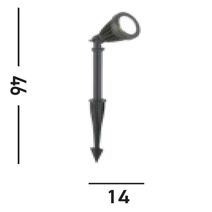 Faretto Picchetto Moderno Spikey Alluminio Nero Vetro Trasparente Led 12W 5000K