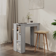 Tavolino da Bar con Ripiani-Tavolino da soggiorno-Tavolo Grigio Sonoma 102x50x103,5 cm