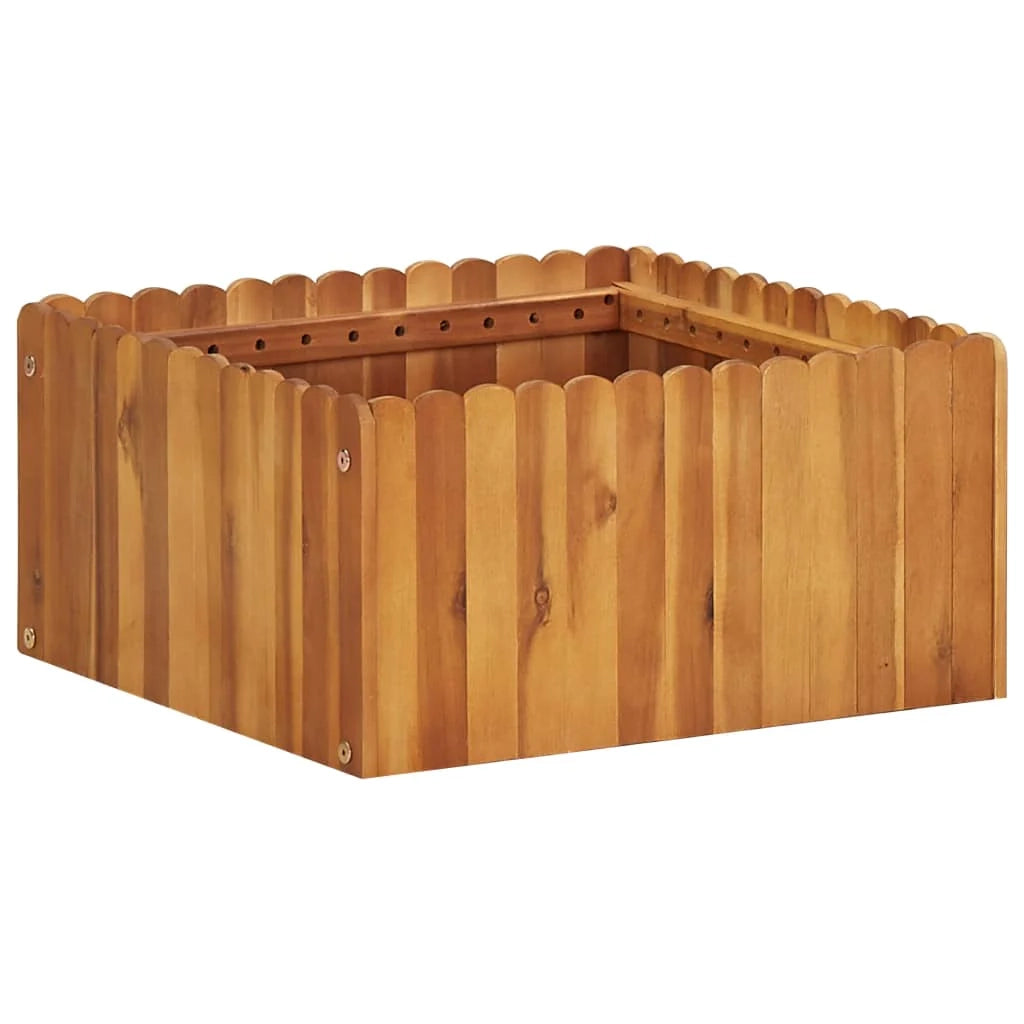 Fioriera rialzata per piante e fiori giardino 50 x 50 x 25 cm legno massello di acacia 02_0001070