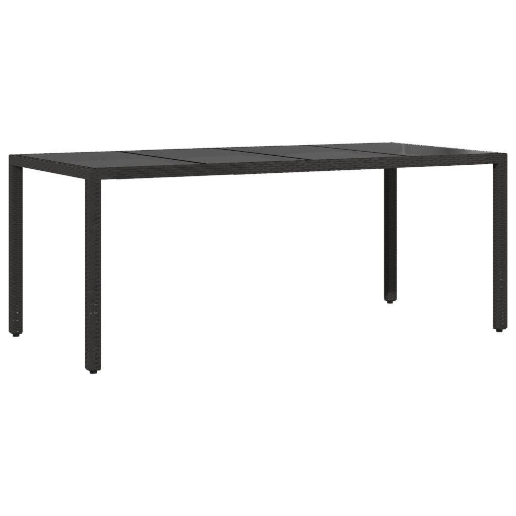 Set da Pranzo da Giardino in 9 Pezzi Polyrattan Nero