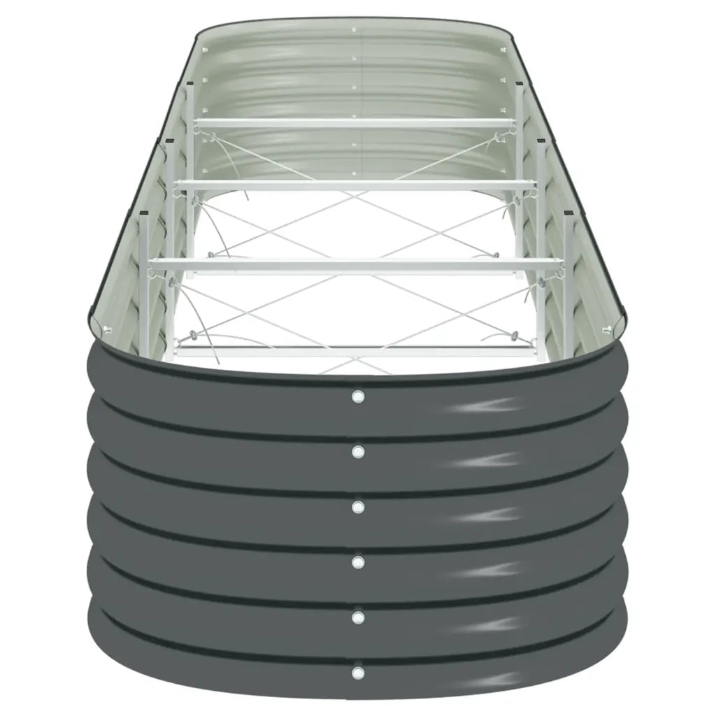 Letto Rialzato Giardino 400x80x44 cm in Acciaio Zincato Grigio 45526