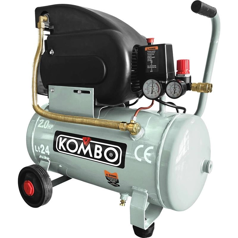 COMPRESSORE ELETTRICO PER ARIA COMPRESSA 230V-50HZ SERBATOIO 24LT 2800 RPM PRESSIONE MASSIMA 8 BAR 550X270X590 MM