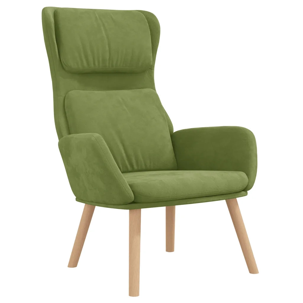 Poltrona Relax con Poggiapiedi Verde Chiaro in Velluto 3097823