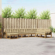 Set di divani da esterno 8 pcs Bianco e Beige