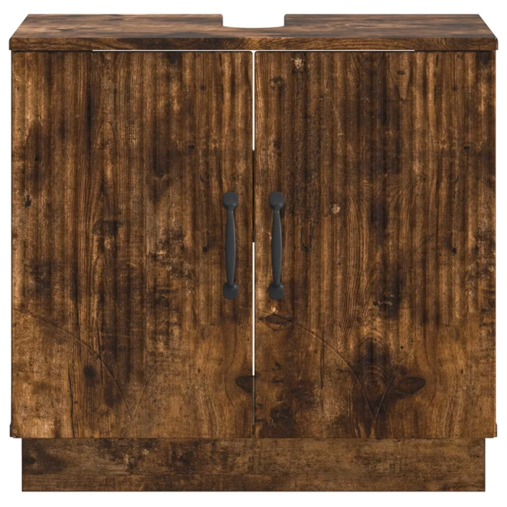 Armadio per Lavabo da Bagno HOORN Rovere Fumo 897230