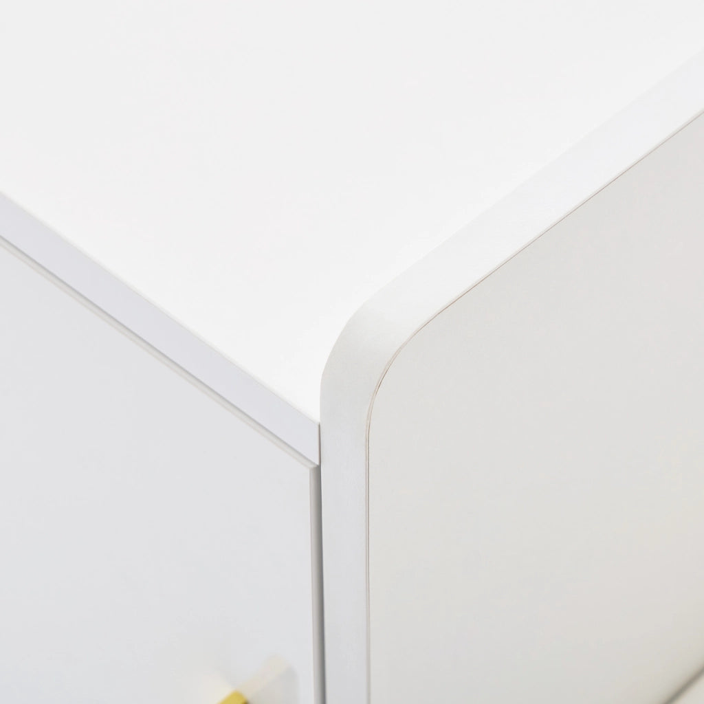 Scarpiera con panca e 3 ripiani regolabili con ante e vano aperto; per ingresso; bianco lucido; 120×35×71.5 cm