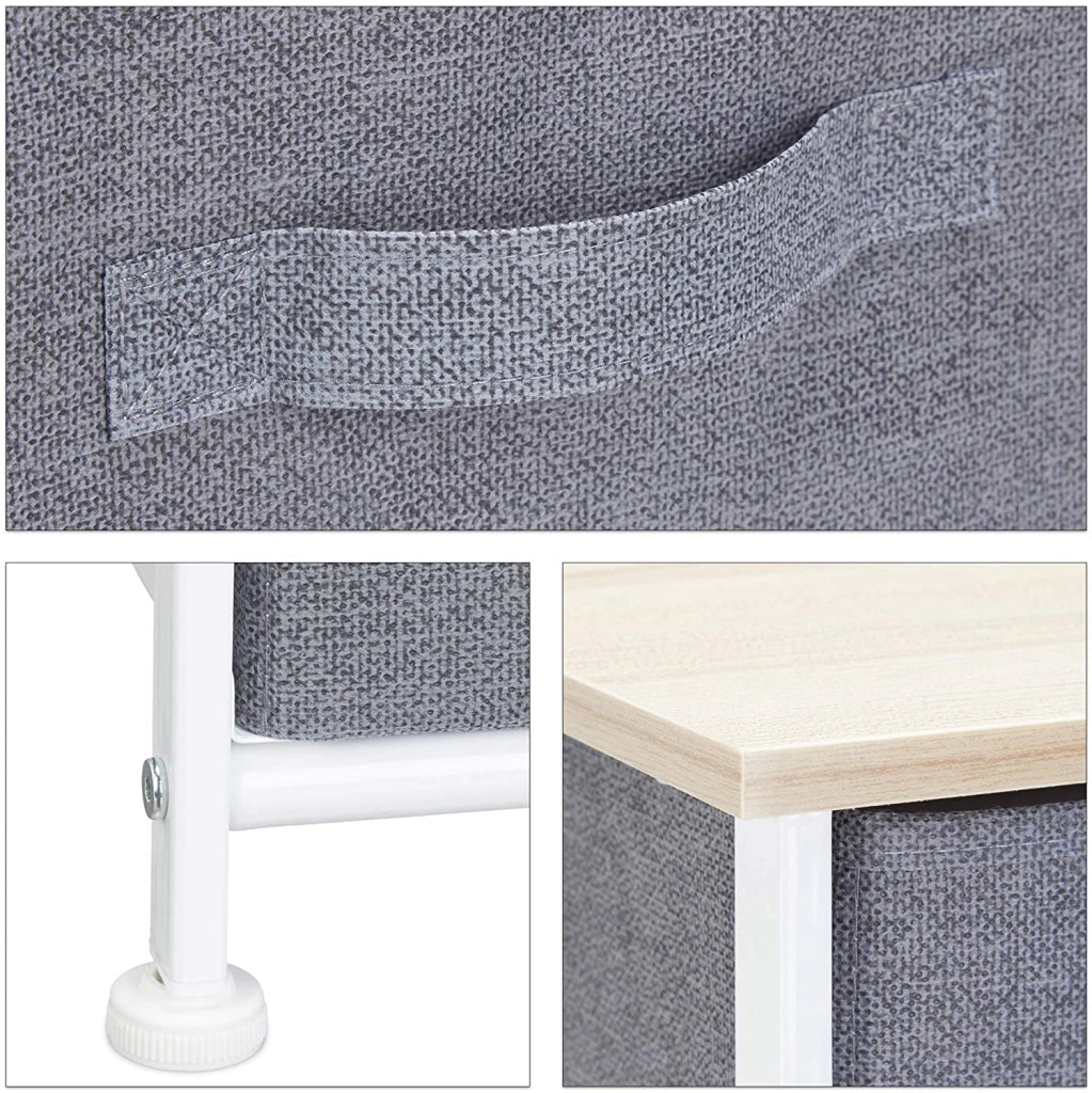 Mensola in tessuto con cassetti 73 cm grigio 13_0002581