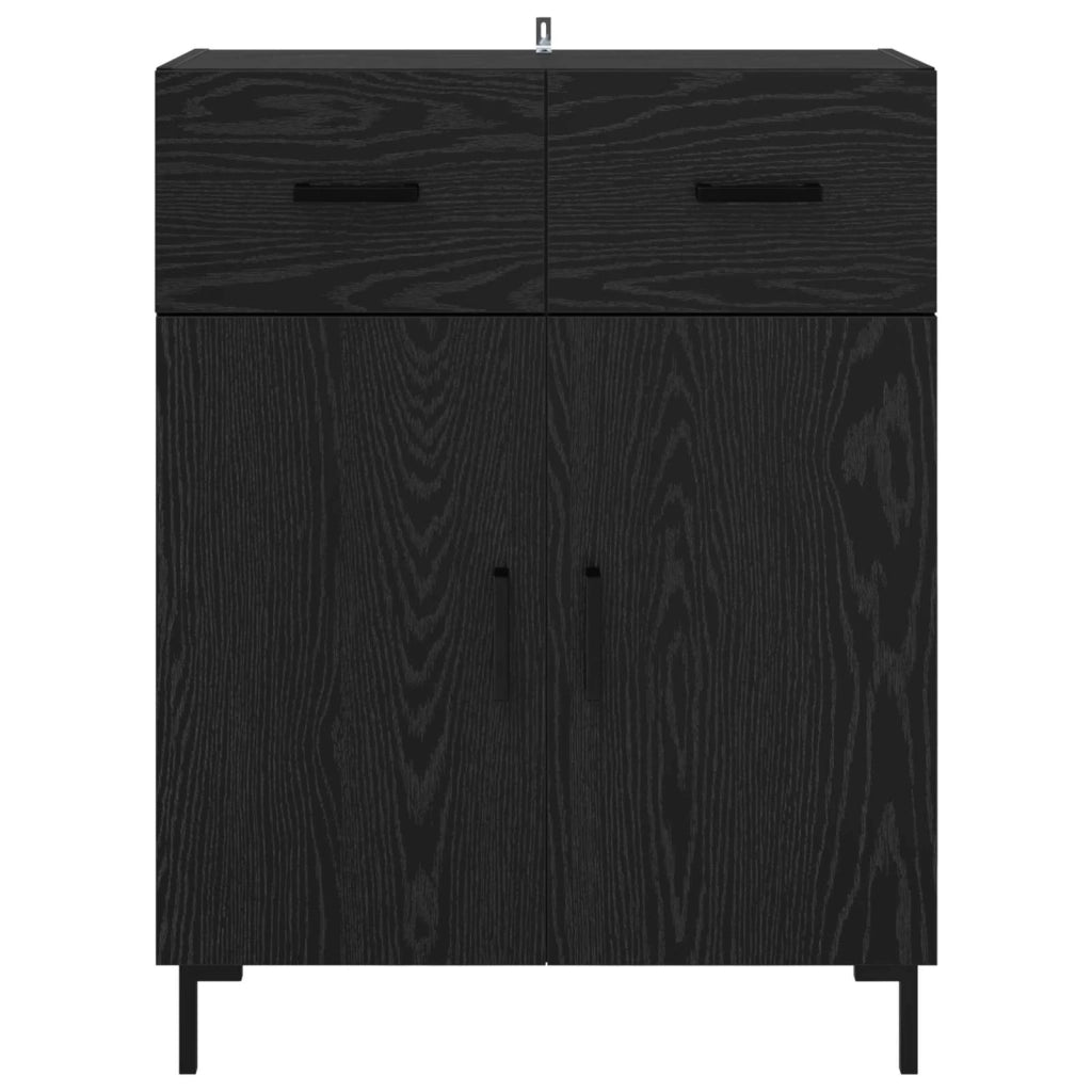 Credenza Rovere Nero 69,5 x 34 x 90 cm Legno multistrato 882283