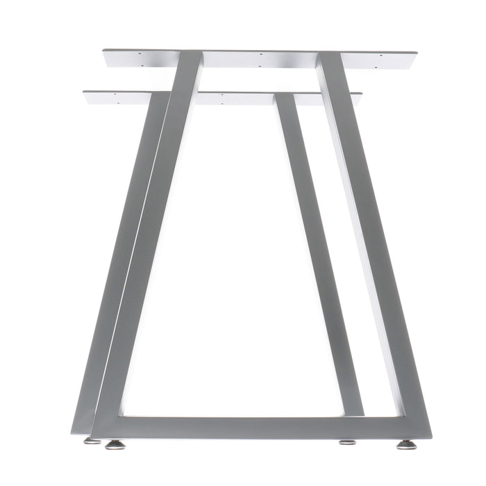 Set 2 gambe per tavolo a trapezio 60x72 cm base tavolo stile industriale grigio