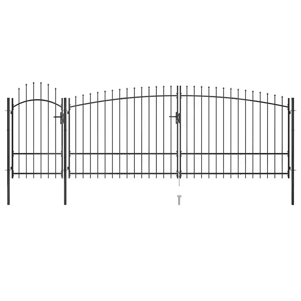Cancello da Giardino con Punta a Lancia 5x2,25 m Nero 146325