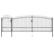 Cancello da Giardino con Punta a Lancia 5x2,25 m Nero 146325
