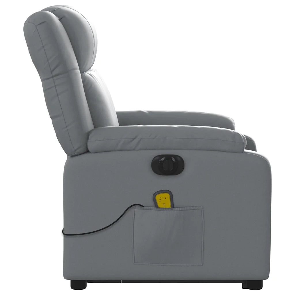 Poltrona Alzapersona Elettrica Reclinabile Grigio in Similpelle 3205174